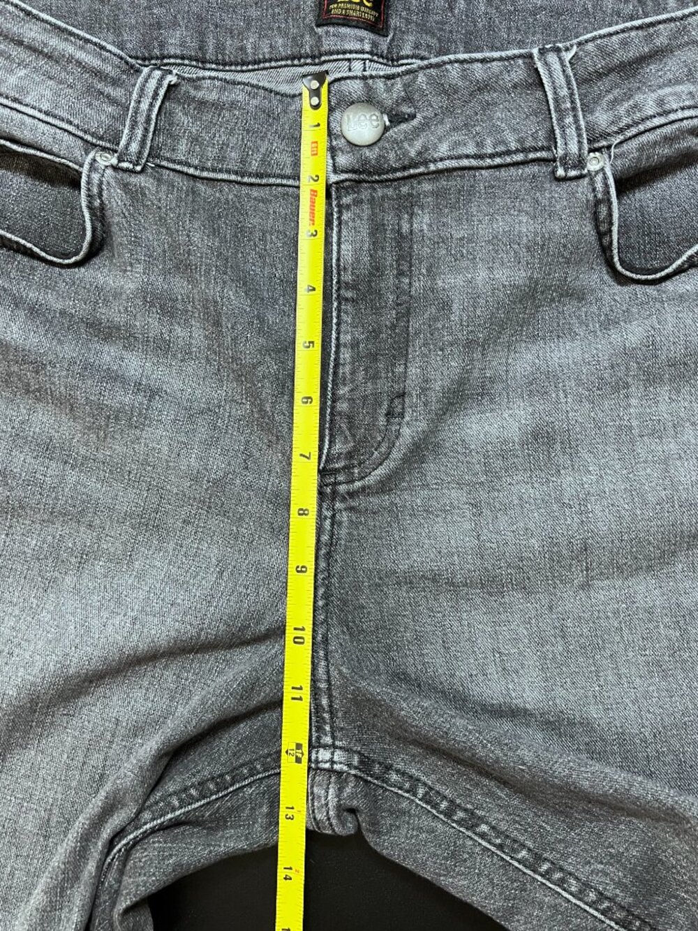Lee Legendary High Rise Flare Jeans Gray Distressed Wash Stretch 18W Long BOHO - Picture 13 of 14